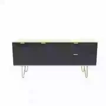 Modern Grooved 2 Door 2 Drawer with Gold Hairpin Legs